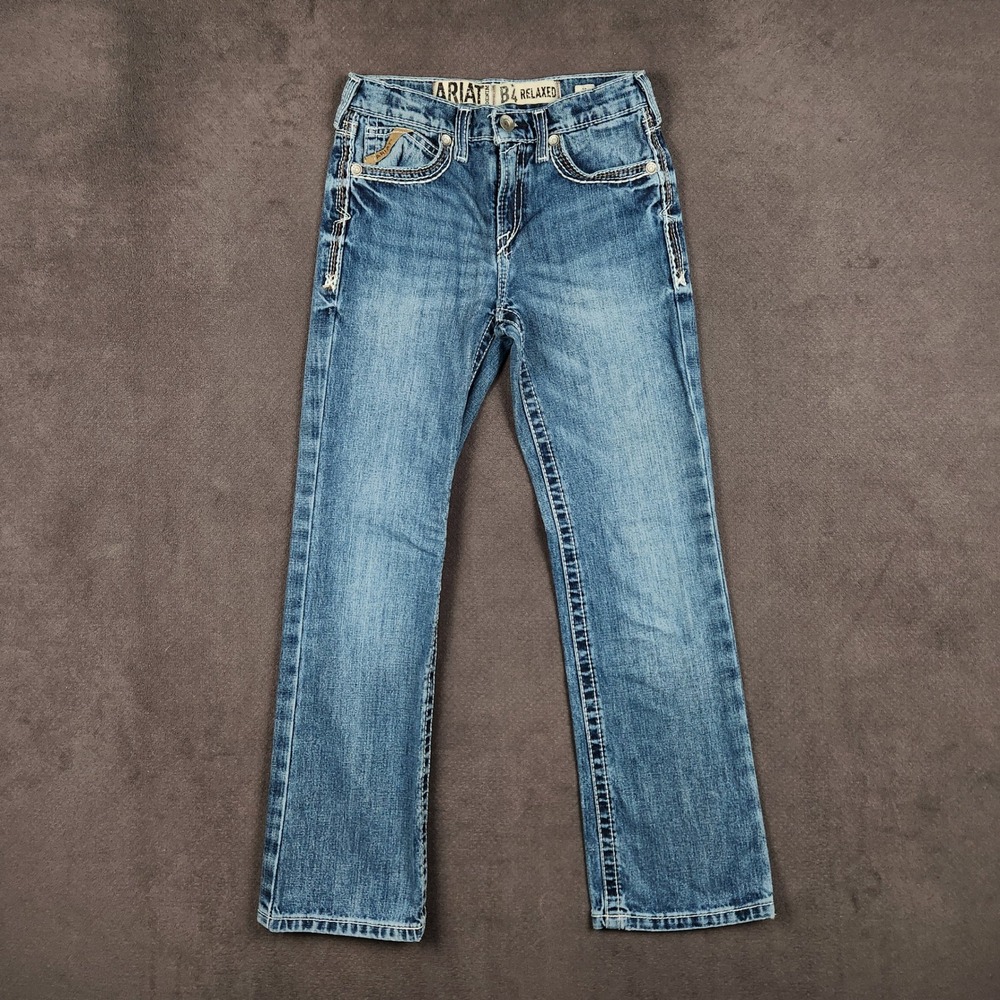 Ariat B4 Relaxed Jeans Boys 12 Blue Durango Wash Coltrane Bootcut Denim